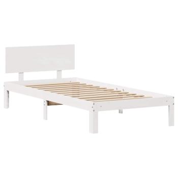 Massivholzbett mit Schubladen Weiß 100x200 cm Kiefer