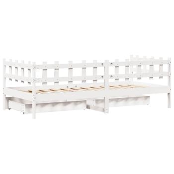 Tagesbett mit Schubladen Weiß 90x190 cm Kiefernholz