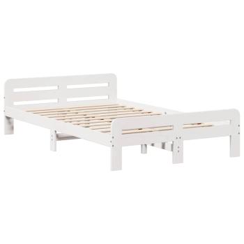 Massivholzbett ohne Matratze Weiß 120x190 cm Kiefernholz