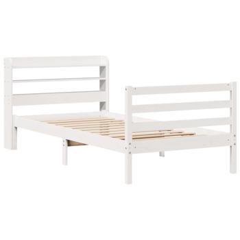 Bettgestell mit Kopfteil ohne Matratze Weiß 90x190 cm