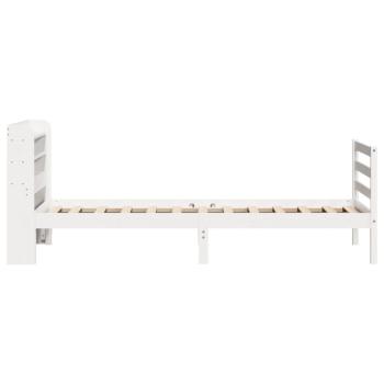 Bettgestell mit Kopfteil ohne Matratze Weiß 90x190 cm