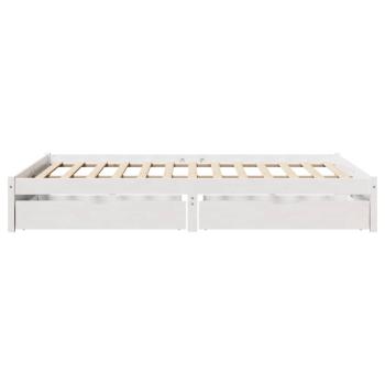 Massivholzbett ohne Matratze Weiß 140x190 cm Kiefernholz