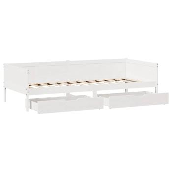 Tagesbett mit Schubladen Weiß 90x190 cm Kiefernholz