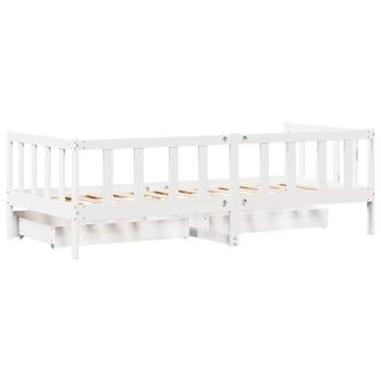 Tagesbett mit Schubladen Weiß 90x190 cm Kiefernholz