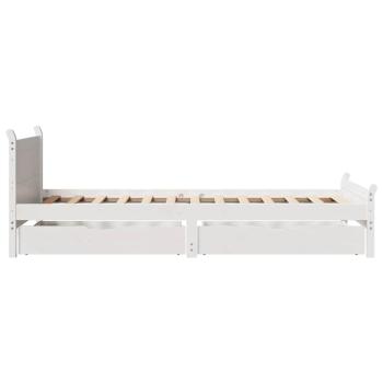 Massivholzbett ohne Matratze Weiß 75x190 cm Kiefernholz