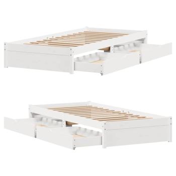 Massivholzbett ohne Matratze Weiß 90x190 cm Kiefernholz