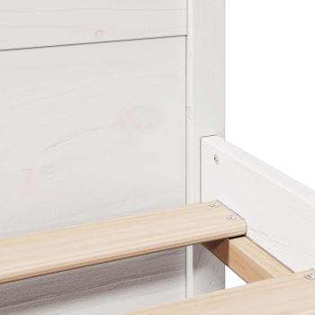 Massivholzbett ohne Matratze Weiß 90x190 cm Kiefernholz