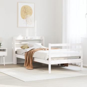 ARDEBO.de - Bettgestell mit Kopfteil ohne Matratze Weiß 100x200 cm