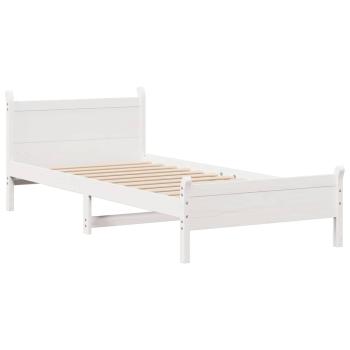 Massivholzbett ohne Matratze Weiß 90x190 cm Kiefernholz