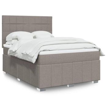 ARDEBO.de - Boxspringbett mit Matratze Taupe 140x200 cm Stoff