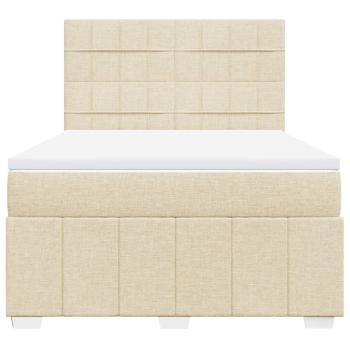 Boxspringbett mit Matratze Creme 140x200 cm Stoff