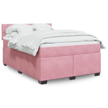 ARDEBO.de - Boxspringbett mit Matratze Rosa 140x200 cm Samt