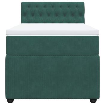 ARDEBO.de - Boxspringbett mit Matratze Dunkelgrün 90x190 cm Samt