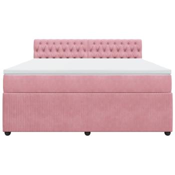 Boxspringbett mit Matratze Rosa 180x200 cm Samt