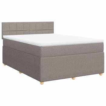 Boxspringbett mit Matratze Taupe 140x200 cm Stoff