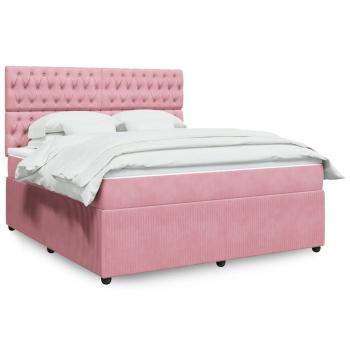 ARDEBO.de - Boxspringbett mit Matratze Rosa 180x200 cm Samt