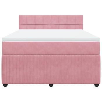 Boxspringbett mit Matratze Rosa 140x200 cm Samt