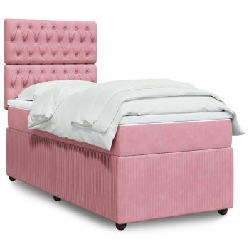 ARDEBO.de - Boxspringbett mit Matratze Rosa 90x190 cm Samt