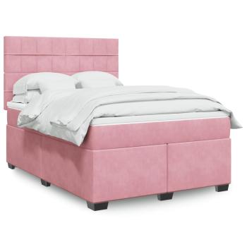 ARDEBO.de - Boxspringbett mit Matratze Rosa 140x200 cm Samt