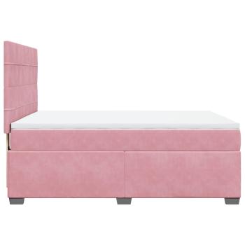 Boxspringbett mit Matratze Rosa 140x200 cm Samt