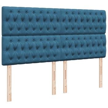 ARDEBO.de - Boxspringbett mit Matratze Blau 180x200 cm Samt