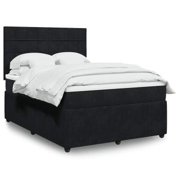 ARDEBO.de - Boxspringbett mit Matratze Schwarz 140x200 cm Samt