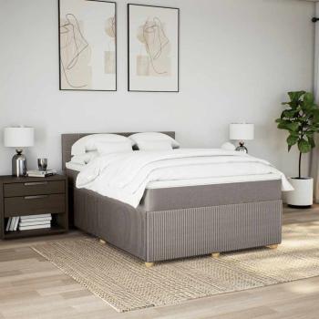Boxspringbett mit Matratze Taupe 140x200 cm Stoff