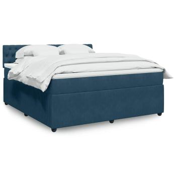 ARDEBO.de - Boxspringbett mit Matratze Blau 180x200 cm Samt