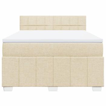 Boxspringbett mit Matratze Creme 140x200 cm Stoff