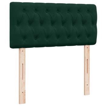 Boxspringbett mit Matratze Dunkelgrün 90x190 cm Samt