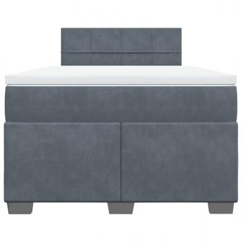 Boxspringbett mit Matratze Dunkelgrau 120x190 cm Samt