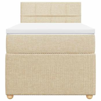 Boxspringbett mit Matratze Creme 90x200 cm Stoff