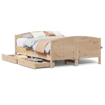 ARDEBO.de - Massivholzbett ohne Matratze 120x190 cm Kiefernholz