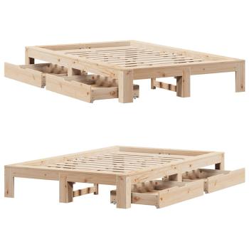 Massivholzbett ohne Matratze 135x190 cm Kiefernholz