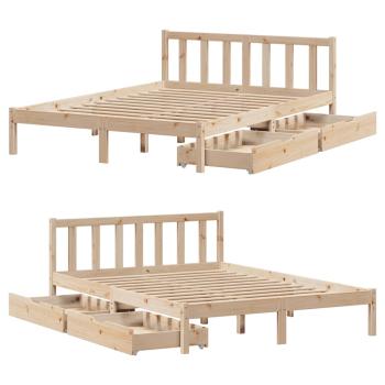 Massivholzbett ohne Matratze 140x190 cm Kiefernholz