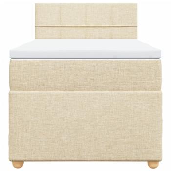 Boxspringbett mit Matratze Creme 90x190 cm Stoff