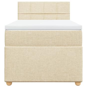 Boxspringbett mit Matratze Creme 90x200 cm Stoff