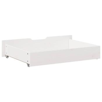 ARDEBO.de - Bettschubladen 2 Stk. Weiß 85x55x16 cm Massivholz Kiefer