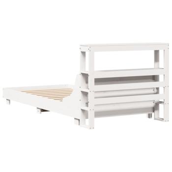 Massivholzbett ohne Matratze Weiß 75x190 cm Kiefernholz