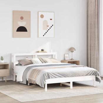 ARDEBO.de - Massivholzbett ohne Matratze Weiß 160x200 Kiefernholz