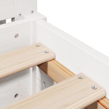 ARDEBO.de - Massivholzbett ohne Matratze Weiß 90x200 cm Kiefernholz