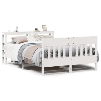 Massivholzbett ohne Matratze Weiß 160x200 Kiefernholz