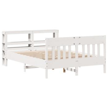 Massivholzbett ohne Matratze Weiß 160x200 Kiefernholz
