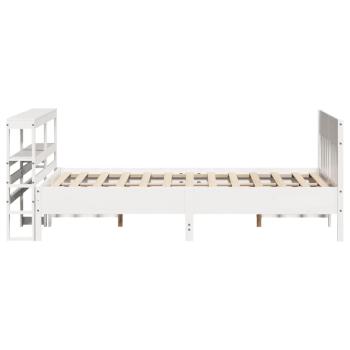 Massivholzbett ohne Matratze Weiß 160x200 Kiefernholz