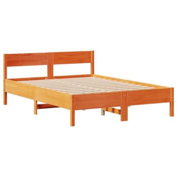 Massivholzbett ohne Matratze Wachsbraun 120x190 cm Kiefernholz