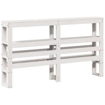 ARDEBO.de - Massivholzbett ohne Matratze Weiß 135x190 cm Kiefernholz