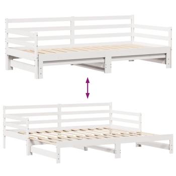 Tagesbett Ausziehbar mit Schubladen ohne Matratze Weiß 90x200cm