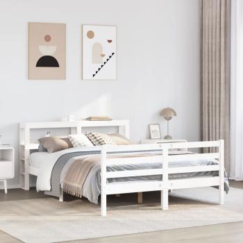 ARDEBO.de - Massivholzbett ohne Matratze Weiß 160x200 Kiefernholz