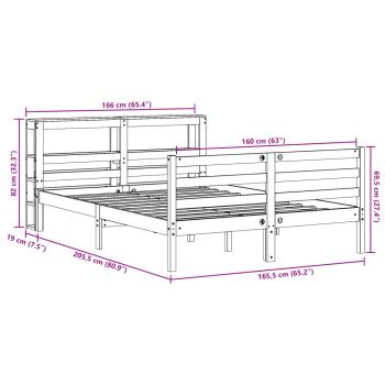 Massivholzbett ohne Matratze Weiß 160x200 Kiefernholz