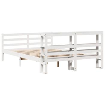 Massivholzbett ohne Matratze Weiß 160x200 Kiefernholz